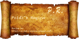 Polák Regina névjegykártya